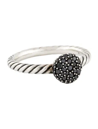 Pre-owned David Yurman Diamond Petite Cable Ring In Multi