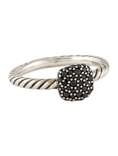 Pre-owned David Yurman Diamond Petite Cable Ring In Multi