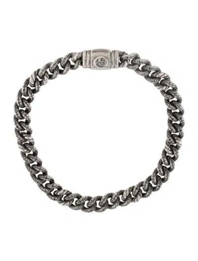 Pre-owned David Yurman Diamond Petite Curb Link Bracelet In Multi