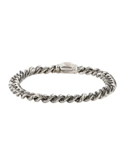 Pre-owned David Yurman Diamond Petite Curb Link Chain Bracelet, 6.25" In Multi