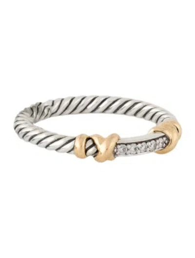 Pre-owned David Yurman Diamond Petite Helena Wrap Band Ring In Multi