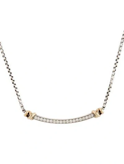 Pre-owned David Yurman Diamond Petite Helena Wrap Station Necklace, 17" In Multicolor