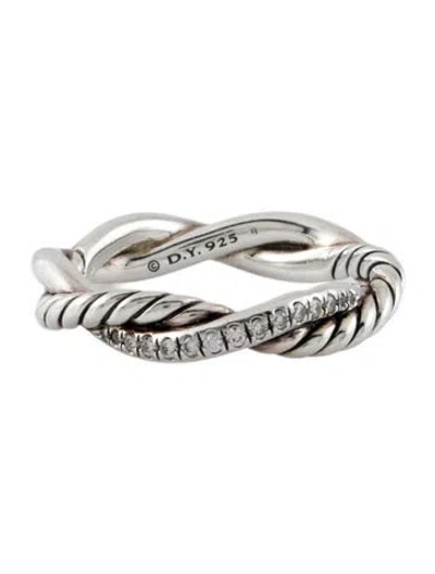 Pre-owned David Yurman Diamond Petite Infinity Band Ring In Multi