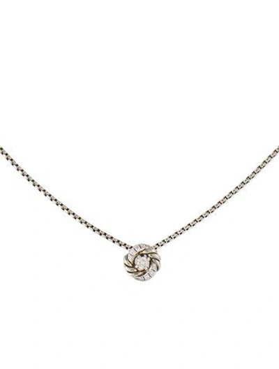 Pre-owned David Yurman Diamond Petite Infinity Pendant Necklace In Multi
