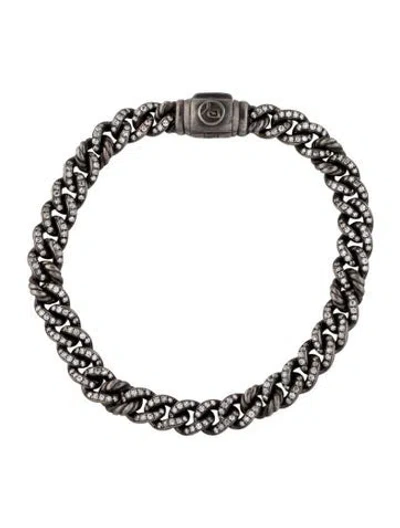 Pre-owned David Yurman Diamond Petite Pavé Curb Link Bracelet, 6.5" In Multi