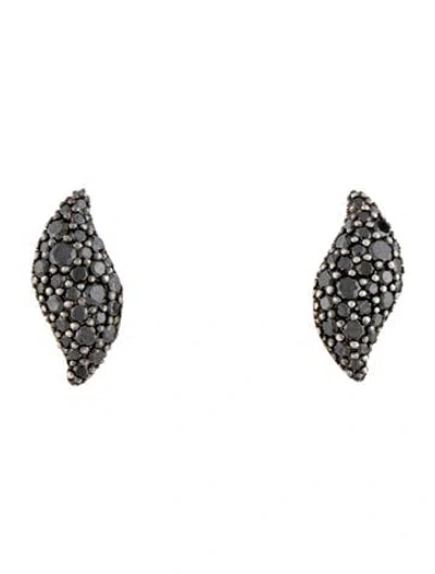 Pre-owned David Yurman Diamond Petite Pavé Flute Stud Earrings In Multi