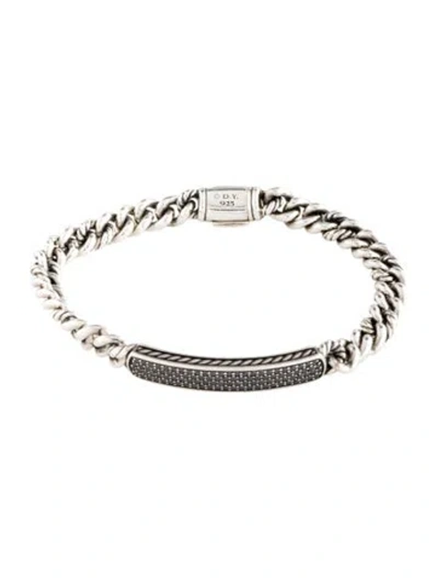 Pre-owned David Yurman Diamond Petite Pavé Id Link Bracelet, 7" In Multi