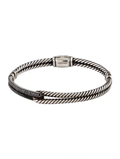 Pre-owned David Yurman Diamond Petite Pavé Labyrinth® Single-loop Bracelet, 6.25" In Multi