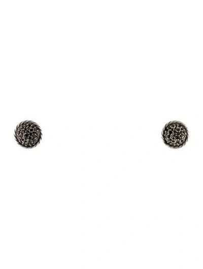 Pre-owned David Yurman Diamond Petite Pavé Stud Earrings In Multi