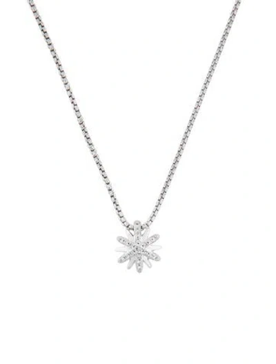 Pre-owned David Yurman Diamond Petite Starburst Pendant Necklace, 18" In Multi