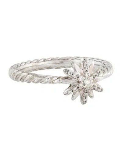 Pre-owned David Yurman Diamond Petite Starburst Ring In Multicolor
