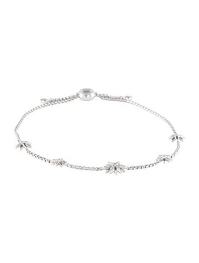 Pre-owned David Yurman Diamond Petite Starburst Station Chain Bracelet, 8.75" In Multi