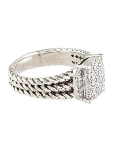 Pre-owned David Yurman Diamond Petite Wheaton Cocktail Ring In Multi