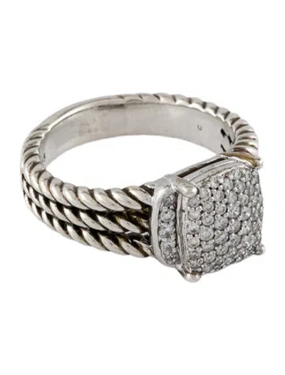 Pre-owned David Yurman Diamond Petite Wheaton Cocktail Ring In Multi