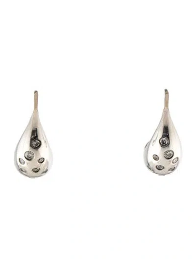 Pre-owned David Yurman Diamond Pure Form Drop Earrings In Multi