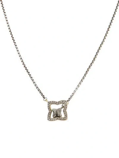 Pre-owned David Yurman Diamond Quatrefoil Lariat Necklace, 24" In Multi