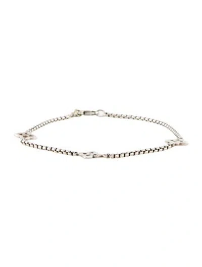 Pre-owned David Yurman Diamond Quatrefoil Station Bracelet, 7" In Multi