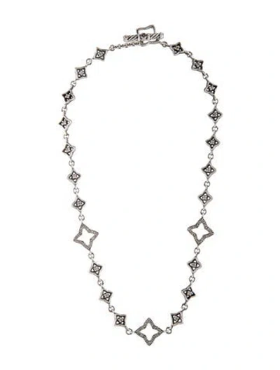 Pre-owned David Yurman Diamond Quatrefoil Station Necklace, 15" In Multi