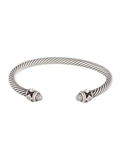 Pre-owned David Yurman Diamond Renaissance Cuff Bracelet, 7" In Multicolor