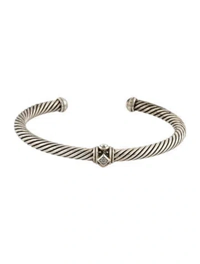 Pre-owned David Yurman Diamond Renaissance Station Bracelet In Multi