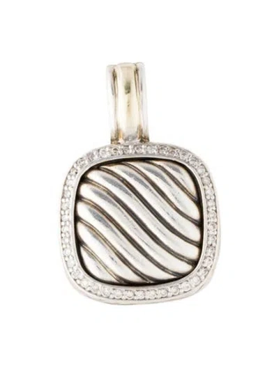 Pre-owned David Yurman Diamond Sculpted Albion Pendant In Multi