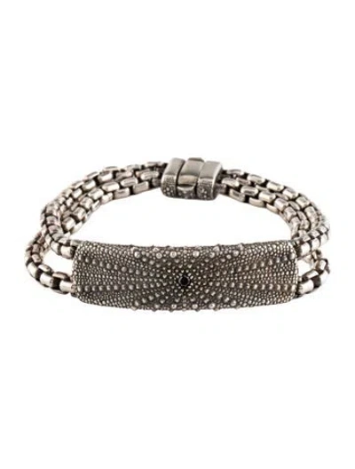 Pre-owned David Yurman Diamond Sea Urchin Link Bracelet, 7", 7" In Multi