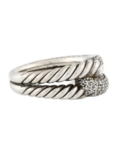 Pre-owned David Yurman Diamond Single Loop Ring In Multi