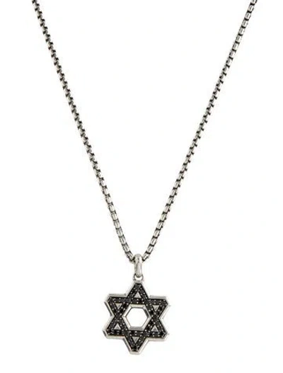 Pre-owned David Yurman Diamond Star Of David Pendant Necklace, 22" In Multi