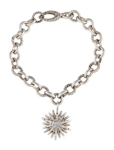Pre-owned David Yurman Diamond Starburst Charm Bracelet, 6.75" In Multi