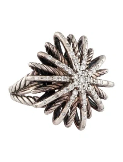Pre-owned David Yurman Diamond Starburst Cocktail Ring In Multi