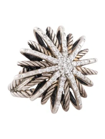 Pre-owned David Yurman Diamond Starburst Cocktail Ring In Multi