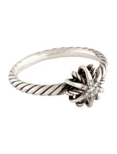 Pre-owned David Yurman Diamond Starburst Cocktail Ring In Multicolor