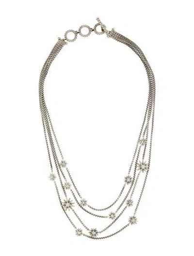 Pre-owned David Yurman Diamond Starburst Multistrand Necklace, 17"
