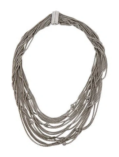 Pre-owned David Yurman Diamond Station Multi-chain Necklace, 17"
