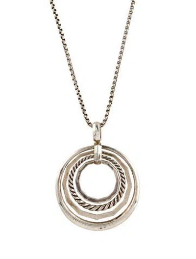 Pre-owned David Yurman Diamond Stax Medium Pendant Necklace, 36" In Multi