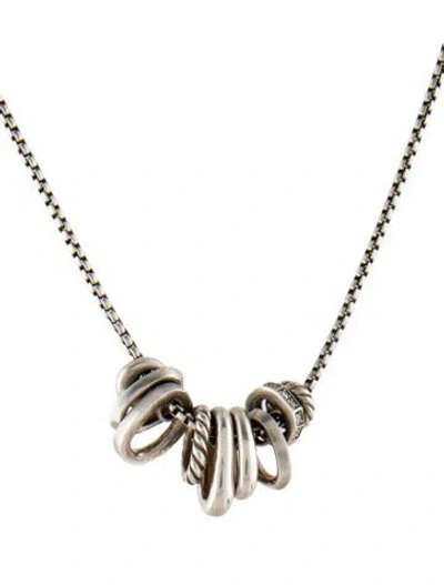 Pre-owned David Yurman Diamond Stax Pendant Necklace, 16" In Multi