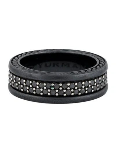 Pre-owned David Yurman Diamond Streamline® Two Row Band Ring In Multi