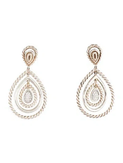 Pre-owned David Yurman Diamond Teardrop Earrings In Multi