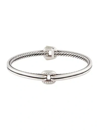 Pre-owned David Yurman Diamond Thoroughbred Center Link Bracelet, 6.25" In Multi