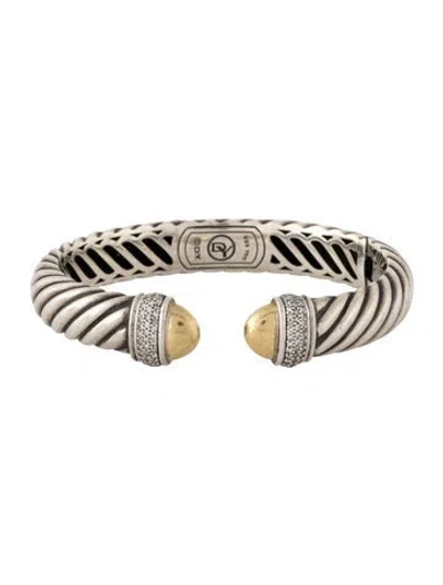 Pre-owned David Yurman Diamond Waverly Bracelet, 6.25" In Multicolor