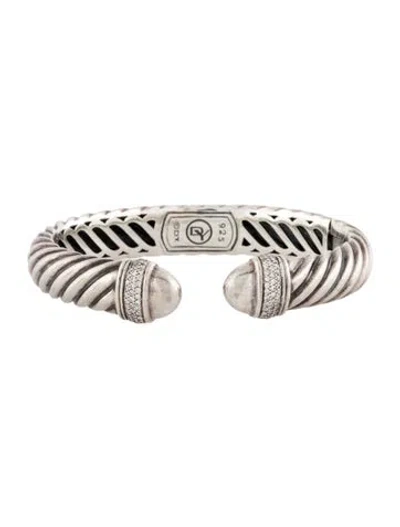Pre-owned David Yurman Diamond Waverly Cuff, 6.5" In Multi