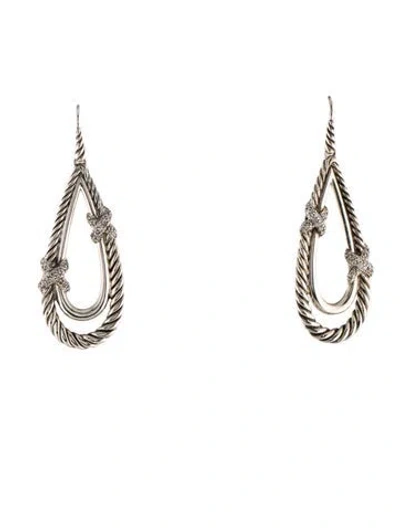 Pre-owned David Yurman Diamond 'x' Collection Drop Earrings In Multi