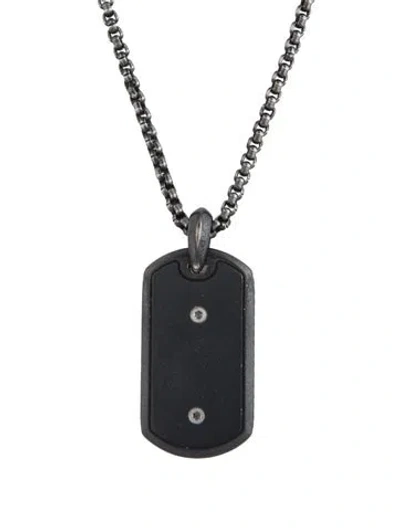 Pre-owned David Yurman Dog Tag Pendant Necklace, 27" In Multicolor