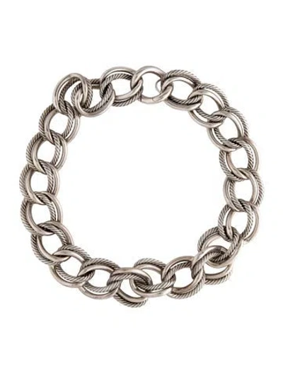 Pre-owned David Yurman Double Curb Chain Necklace, 16.5" In Multi