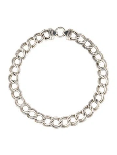 Pre-owned David Yurman Double Oval Curb Chain Necklace, 18" In Multi