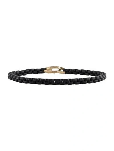 Pre-owned David Yurman Dy Bel Aire Color Box Chain Bracelet, 6.25" In Black