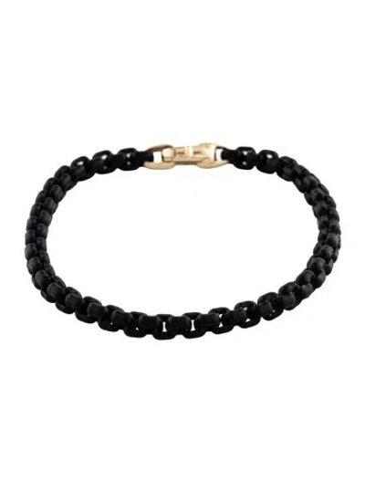 Pre-owned David Yurman Dy Bel Aire Color Box Chain Bracelet, 6.25" In Black