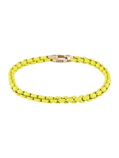 Pre-owned David Yurman Dy Bel Aire Color Box Chain Bracelet, 6.25" In Yellow