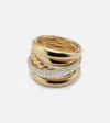 David Yurman Dy Crossover 18kt Gold Ring With Diamonds In Gold