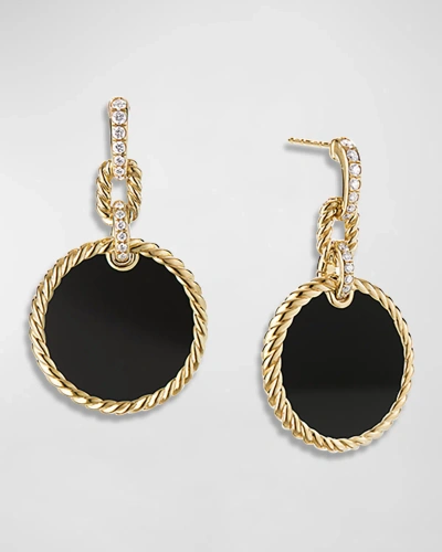 David Yurman Dy Elements Convertible Drop Earrings In 18k Gold In 10 Black